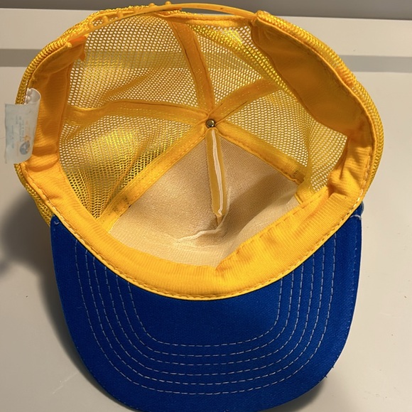 Vintage 1982 USFL Oakland Invaders Truckers Mesh Yellow and Blue Hat SnapBack OS - Picture 7 of 8